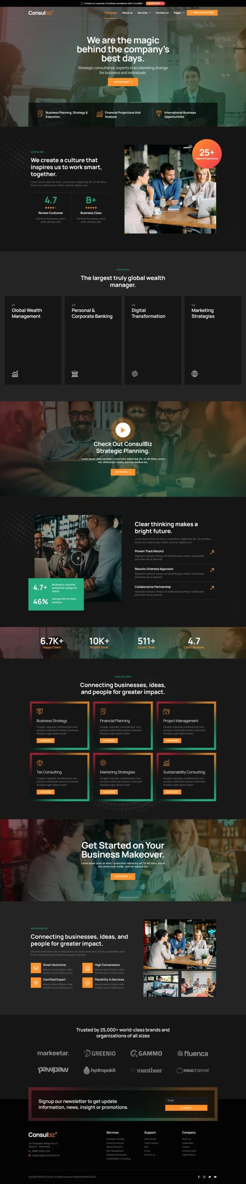 Custom Business Websites — full-page website preview