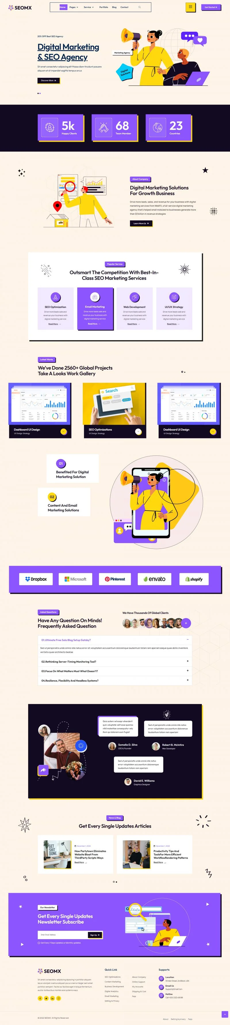 Landing Pages & Marketing Sites — full-page website preview