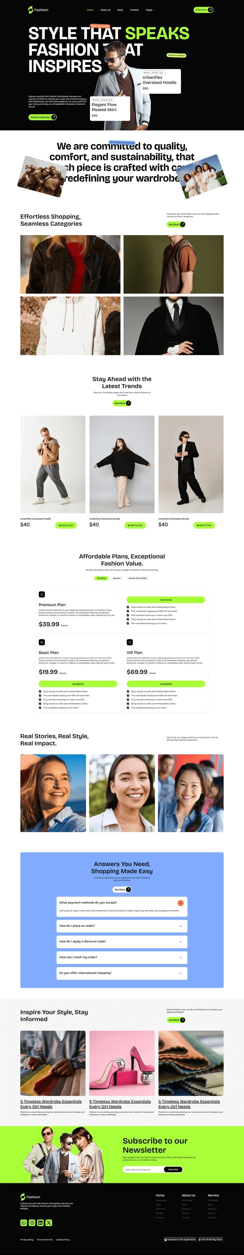 E-commerce Experiences — full-page website preview