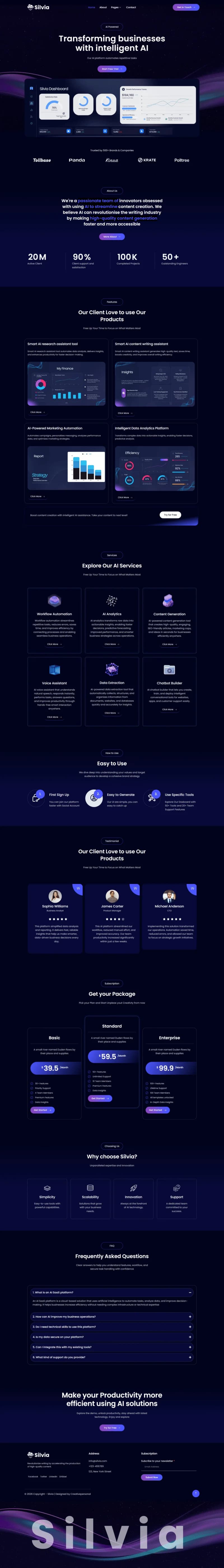 Harvest — SaaS Platform Concept — full-page website preview