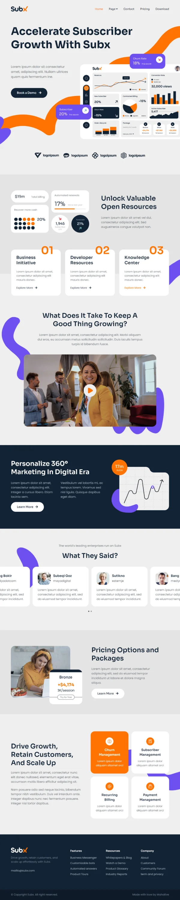 NovaFlow — SaaS Growth & Analytics Platform — full-page website preview